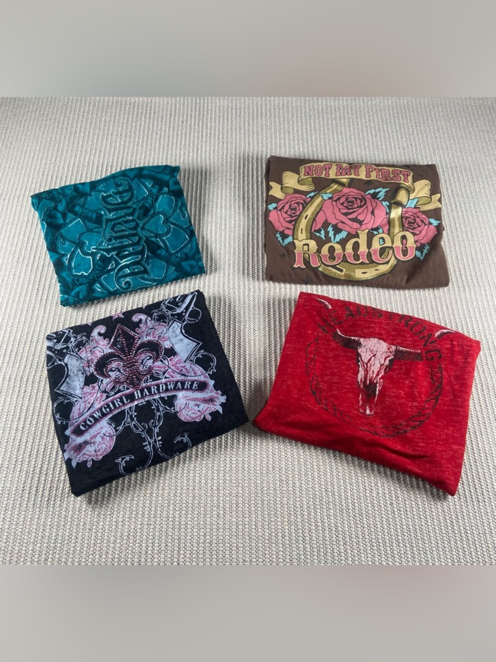 Western Graphic Tee Bundle (4) | Cowgirl Rodeo Vintage Style Tops Size XXL